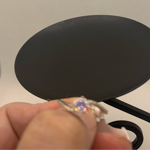 Fragrant Jewels Sterling Silver Ring w Aurora Borealas Crystal - Picture 12 of 13